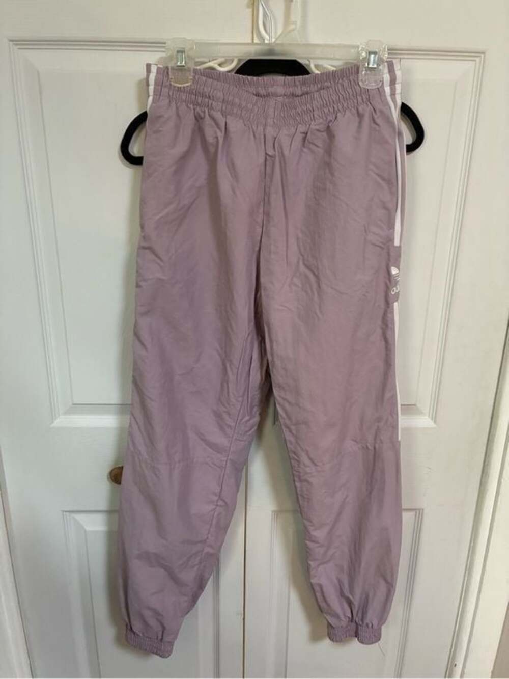 Adidas Originals Lavender Trefoil 3 Stripe Windbreaker Jogger Pants Size M